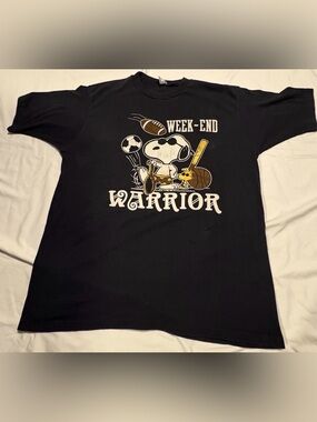 VTG 70s Snoopy “WEEKEND WARRIOR” Sports Graphic Single Stitch T-Shirt 1X